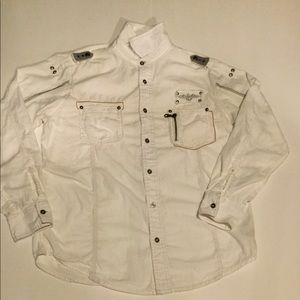 Decree Military Theme Button Down Shirt.